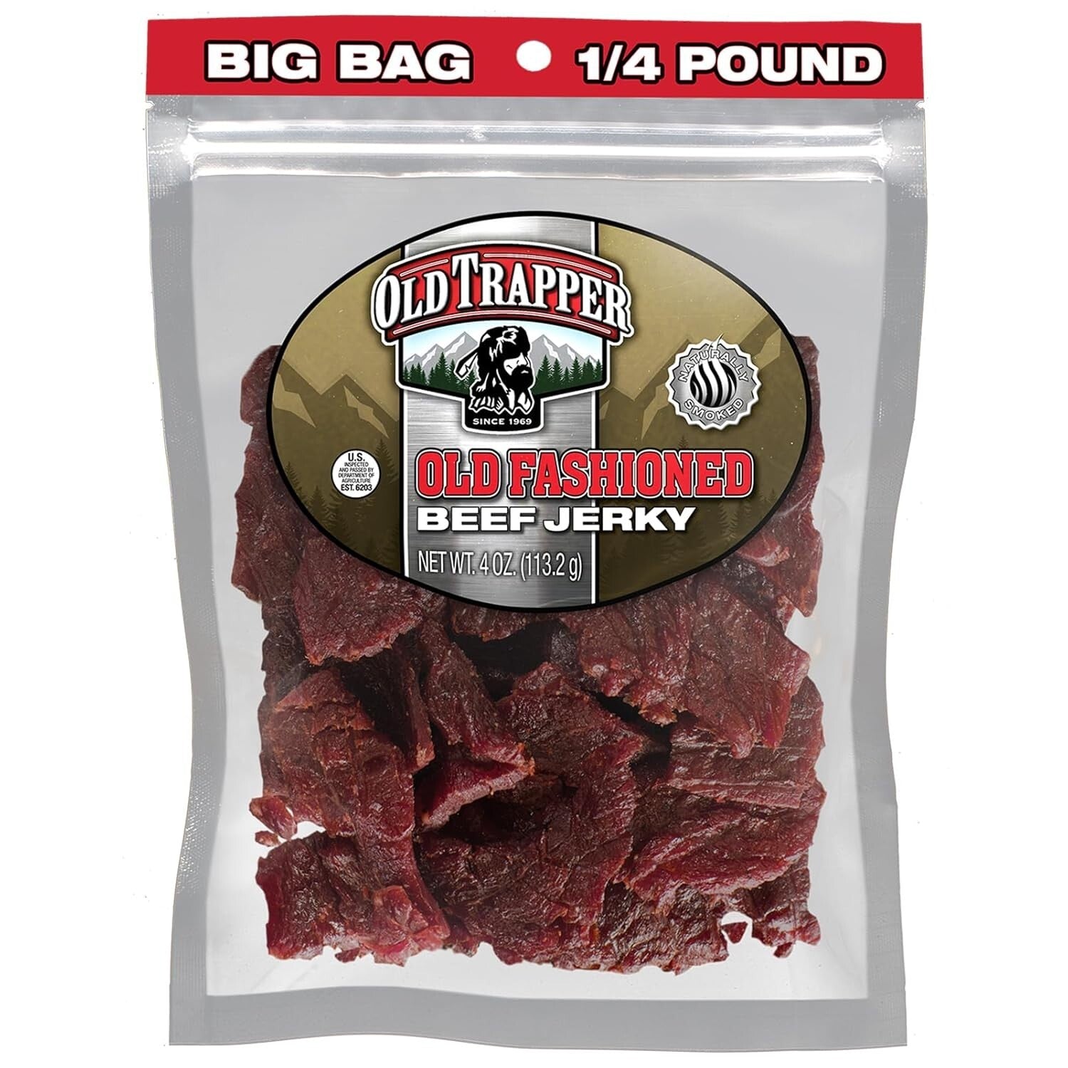 Authentic Old-Fashioned Beef Jerky 1/4 lb - Healthy Snack Alternative, Pack of 8