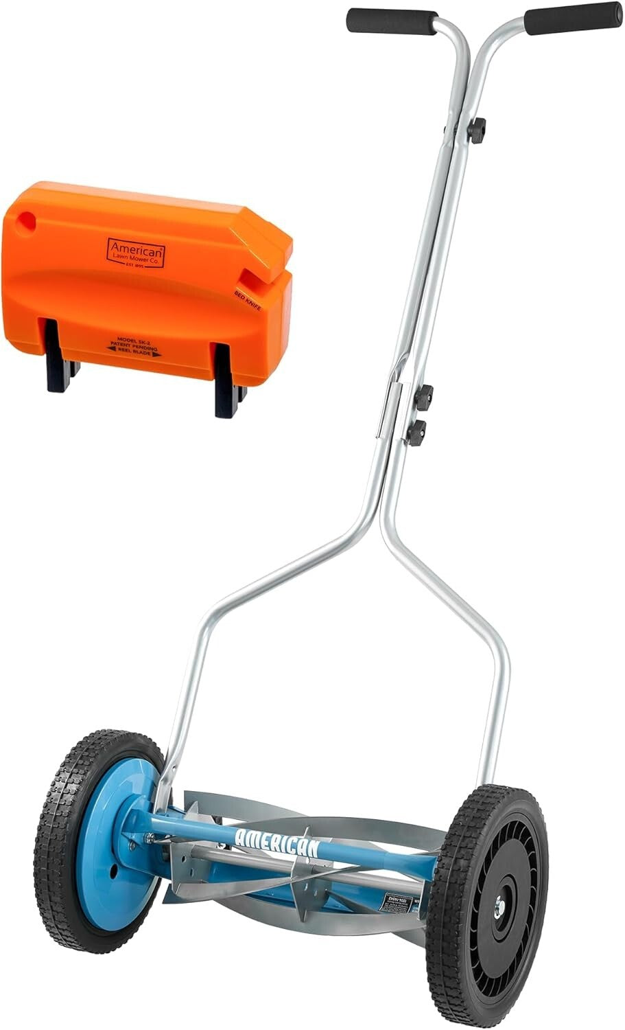 14-Inch 5-Blade Manual Push Reel Lawn Mower with Sharpener - Eco-Friendly Care