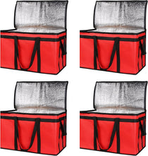 Load image into Gallery viewer, Eco-Friendly Insulated Grocery Shopping Bags 4-Pack - Red, Stylish &amp; Practical