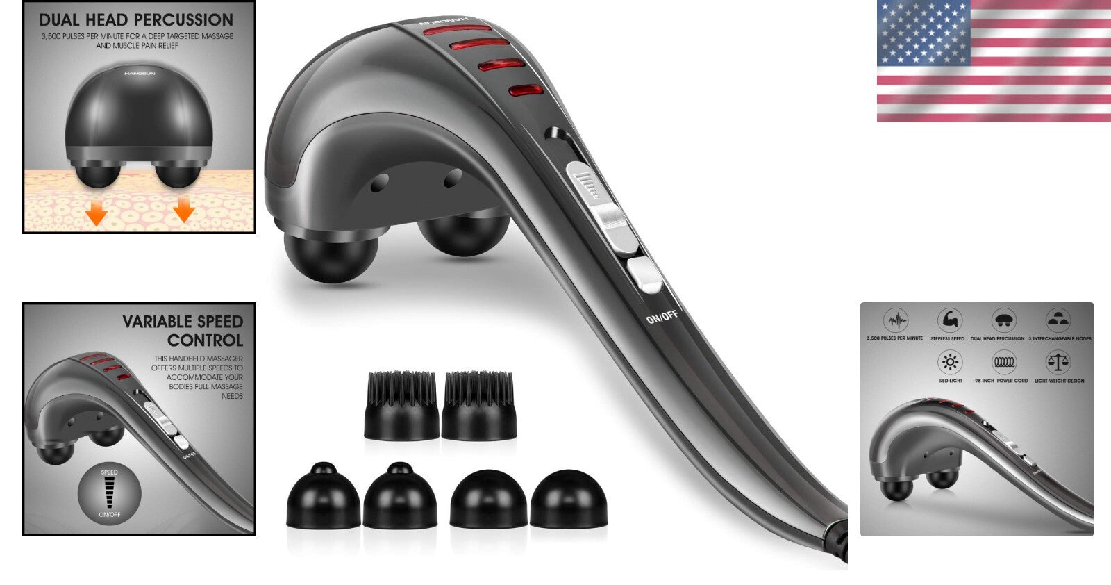 Ergonomic Electric Neck and Back Massager with 3500 Pulses for Ultimate Comfort