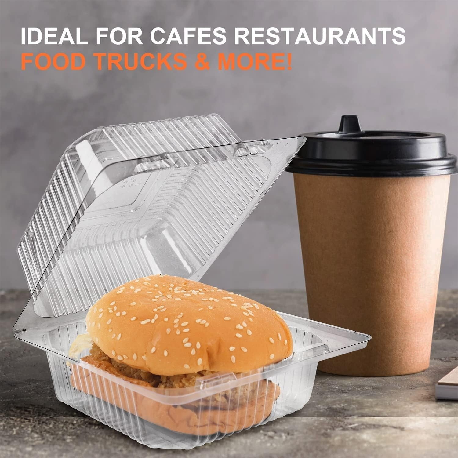 Durable Clamshell Disposable Containers - Perfect for Salads, Desserts, and More