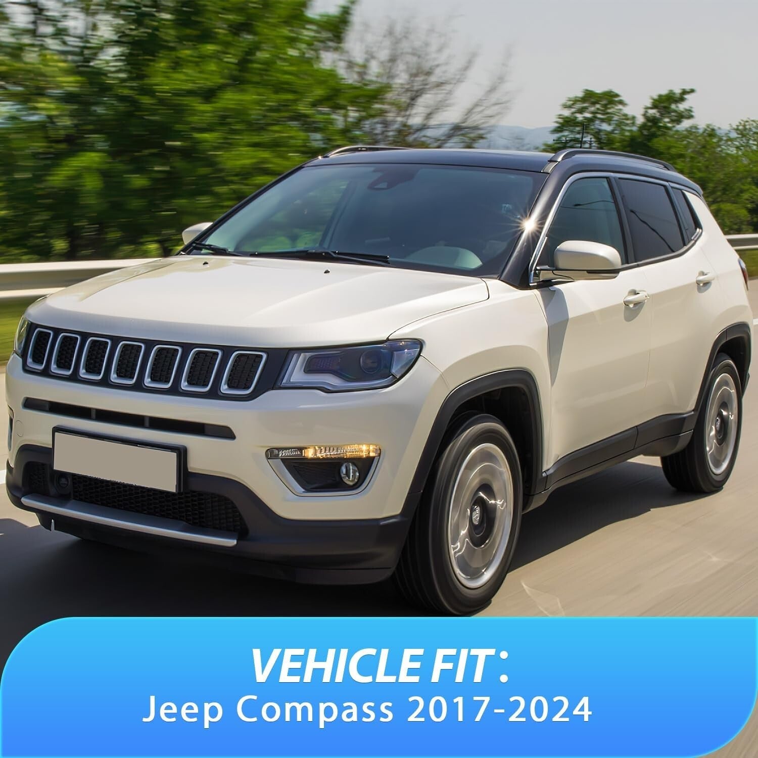 4PCS Jeep Compass Rain Guards (2017-2024) - Shatterproof Acrylic Window Visors