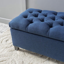 Load image into Gallery viewer, Luxurious Dark Blue Ottoman Bench - Functional Storage &amp; Extra Seating, 51" Wide