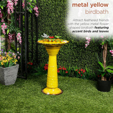 Load image into Gallery viewer, Weather-Resistant 17" Vintage Metal Bird Bath with Sturdy Stand - Outdoor Charm
