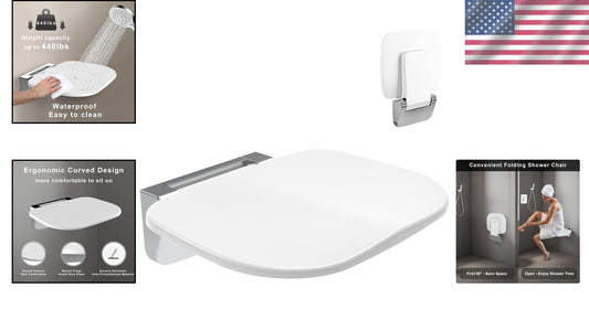 Durable Therapy Shower Chair - Wall-Mounted Foldable Seat for Elderly & Disabled