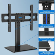 Load image into Gallery viewer, Universal Height Adjustable TV Stand for 37-75 Inch TVs - Swivel &amp; Tilt Design