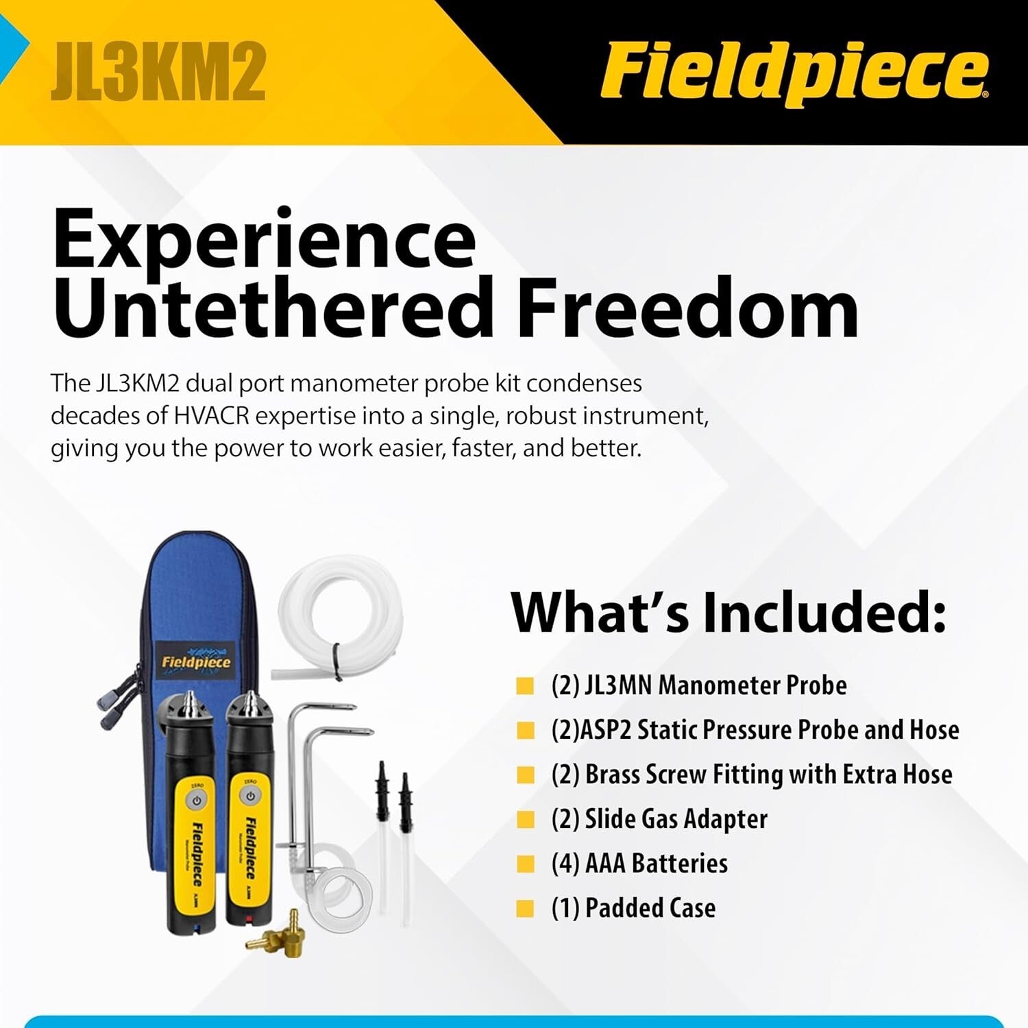 Job Link System Wireless Dual Port Manometer Probe Kit - HVAC Pressure Gauge