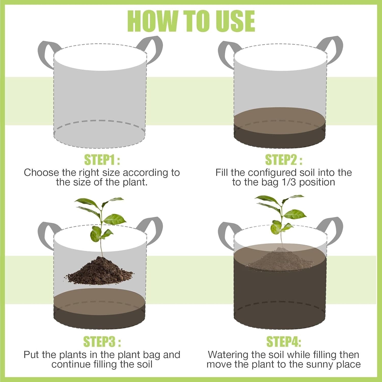 Aeration Fabric Pots 30-Pack 3 Gallon Garden Grow Bags - Resilient and Portable