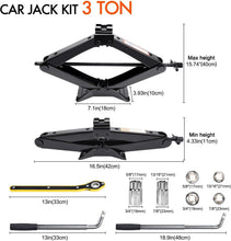 Load image into Gallery viewer, Portable Emergency Tire Change Kit - 3 Ton Scissor Jack &amp; Tools Included