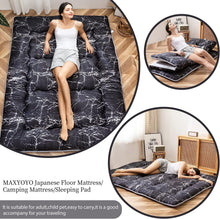 Load image into Gallery viewer, Compact and Durable Full Size Black Marble Futon Mattress for Guests &amp; Camping