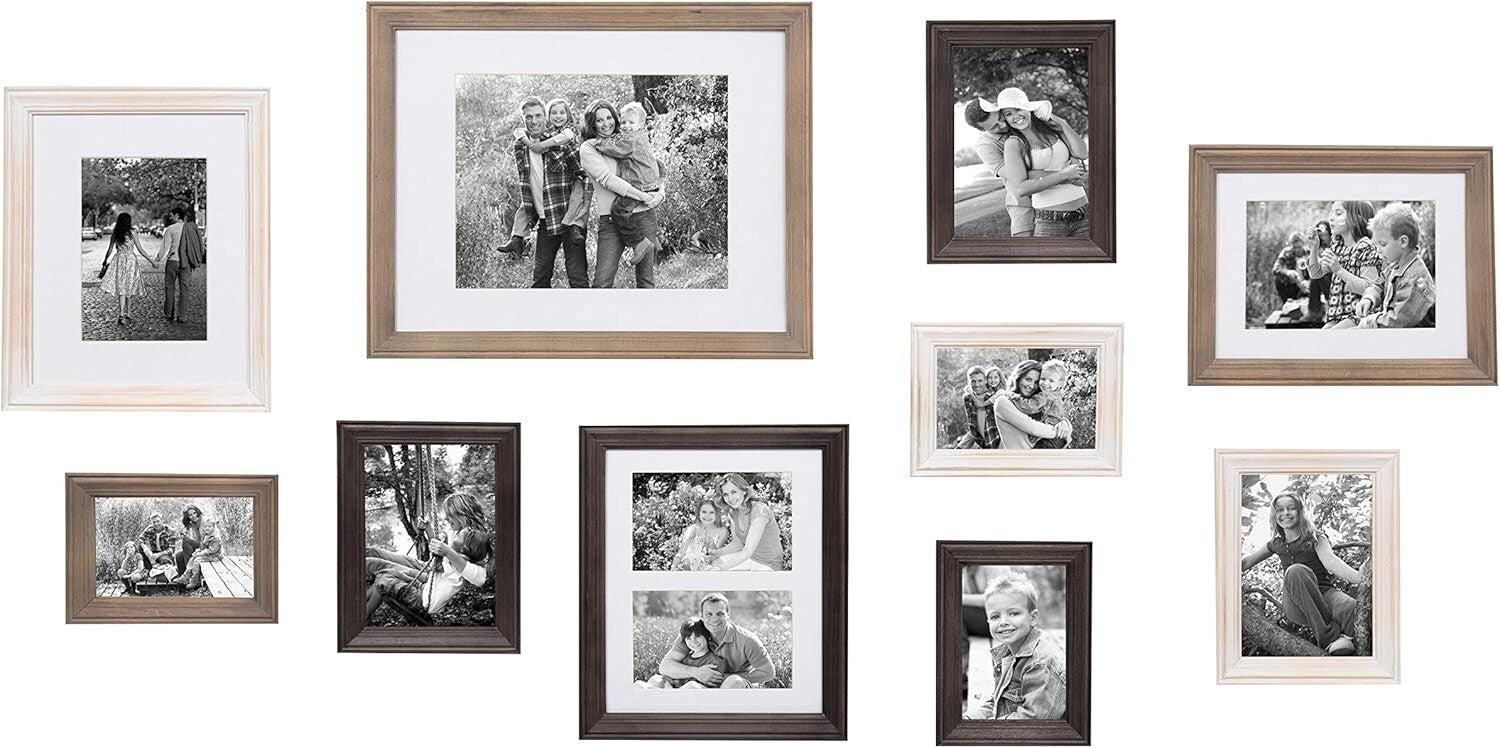 Versatile 10-Piece Bordeaux Wall Frame Set - Easy Mounting and Custom Layouts