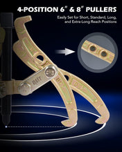 Load image into Gallery viewer, Compact 3 Jaw Gear Puller Kit, 3"-8" - Durable Tools for Easy Component Removal
