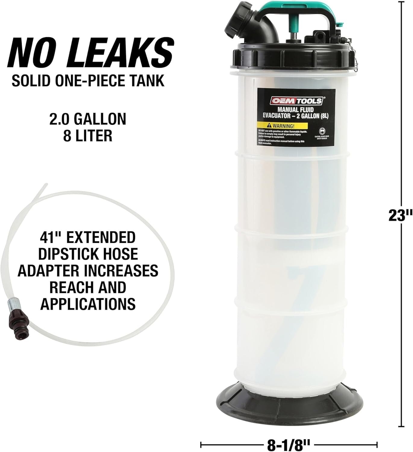 8L Manual Fluid Extractor Tool with Extended 41" Hose for Efficient Oil Changes