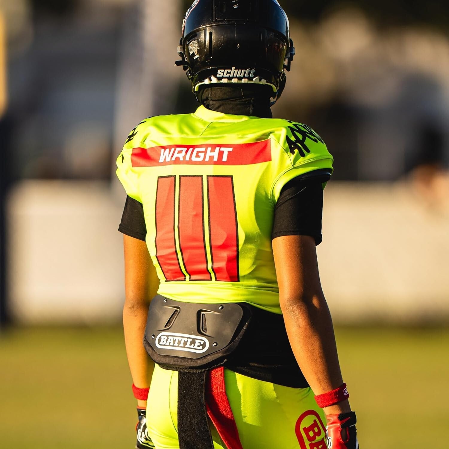 Durable Hard Shell Football Back Protector with Installation Hardware Included