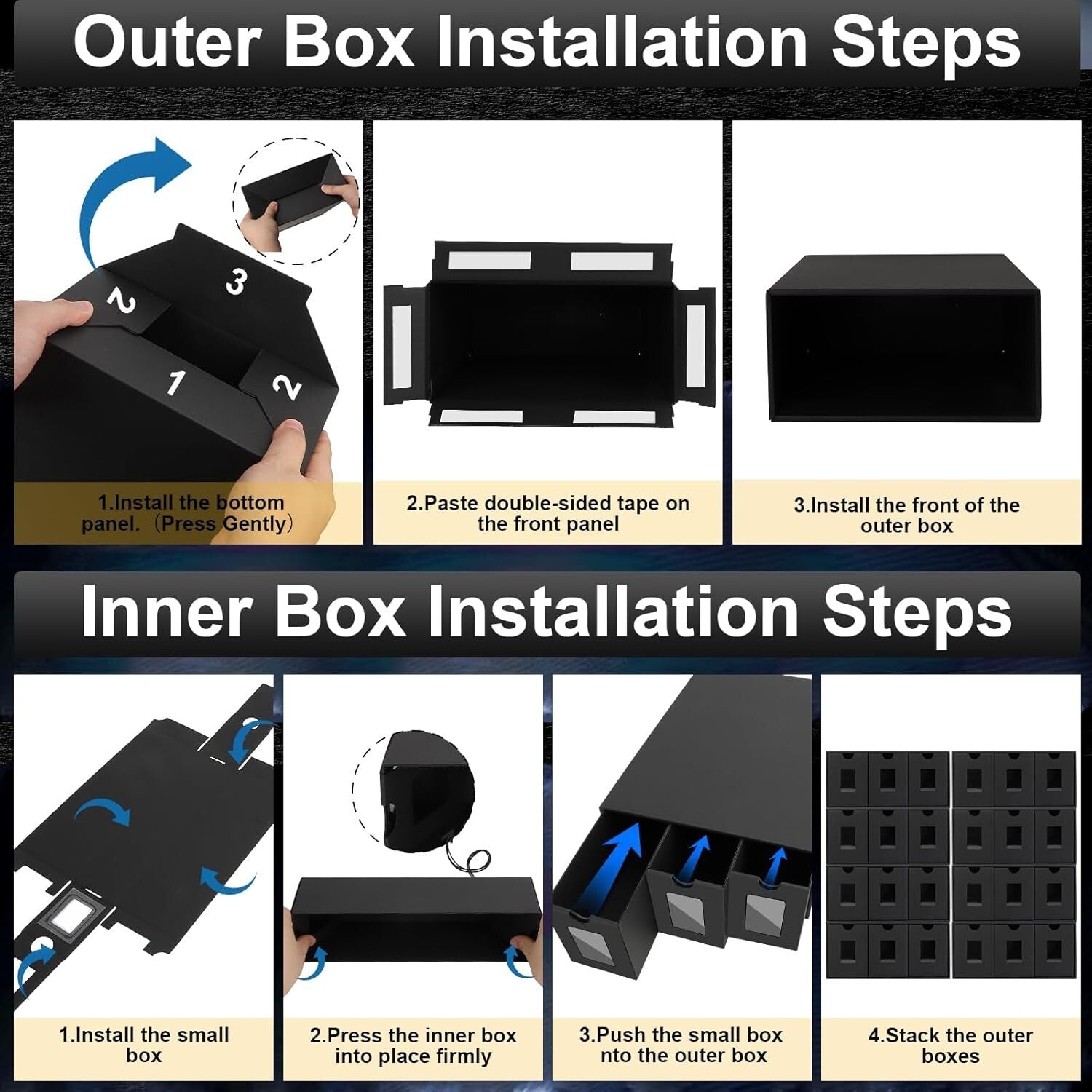 Portable Dustproof Trading Card Organizer - 24000+ Card Capacity with Dividers