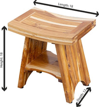 Load image into Gallery viewer, Premium Teak Shower Chair, 18-Inch Height - Durable, Stylish &amp; Waterproof