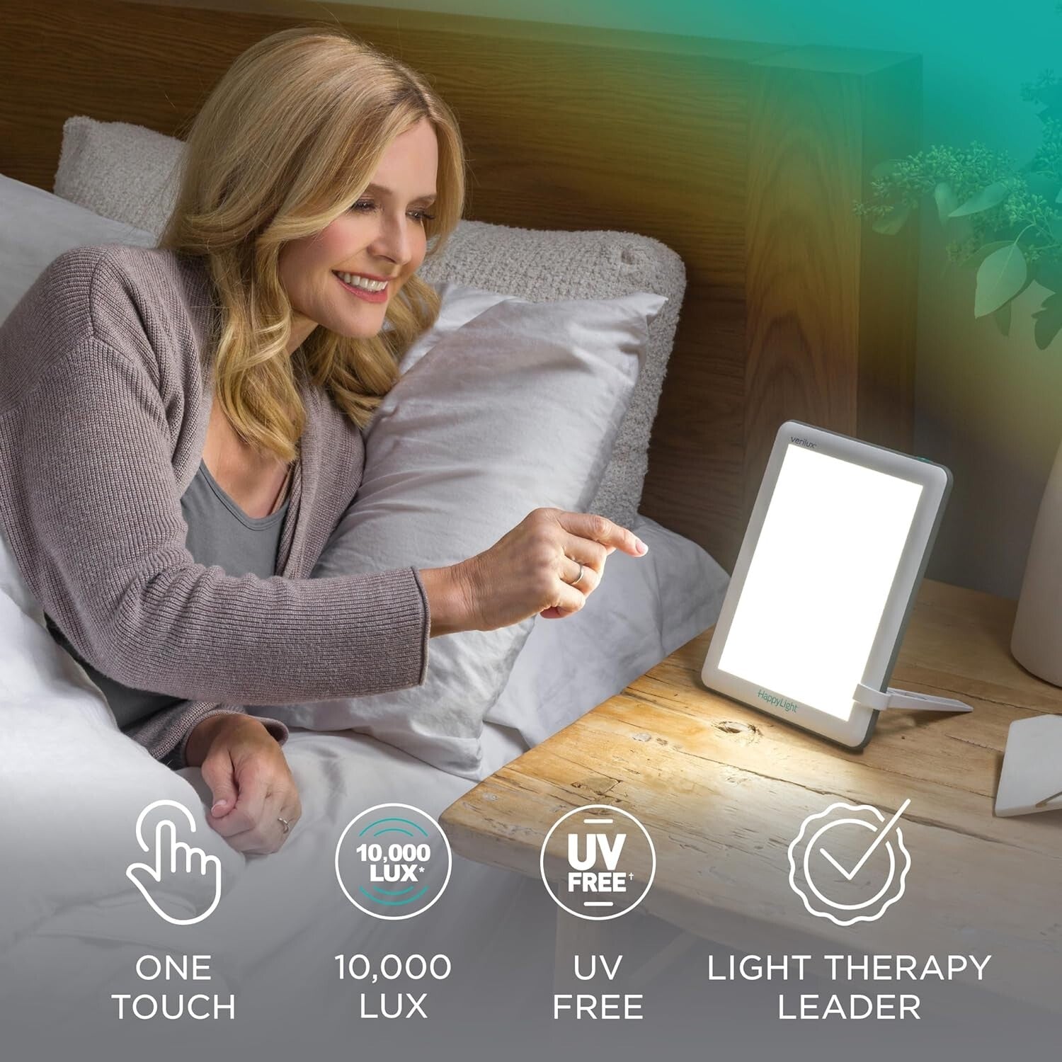 HappyLight Lucent: Ultra-Thin Light Therapy Lamp with Detachable Stand - 1 lb
