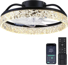 Load image into Gallery viewer, Elegant 16" Dimmable Ceiling Fan - Bladeless, Remote &amp; APP Controlled, Black