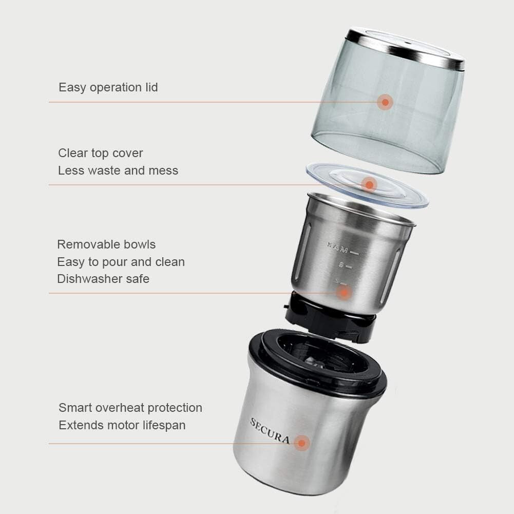 Effortless Grinding: Electric Coffee and Herb Grinder with Precision Control