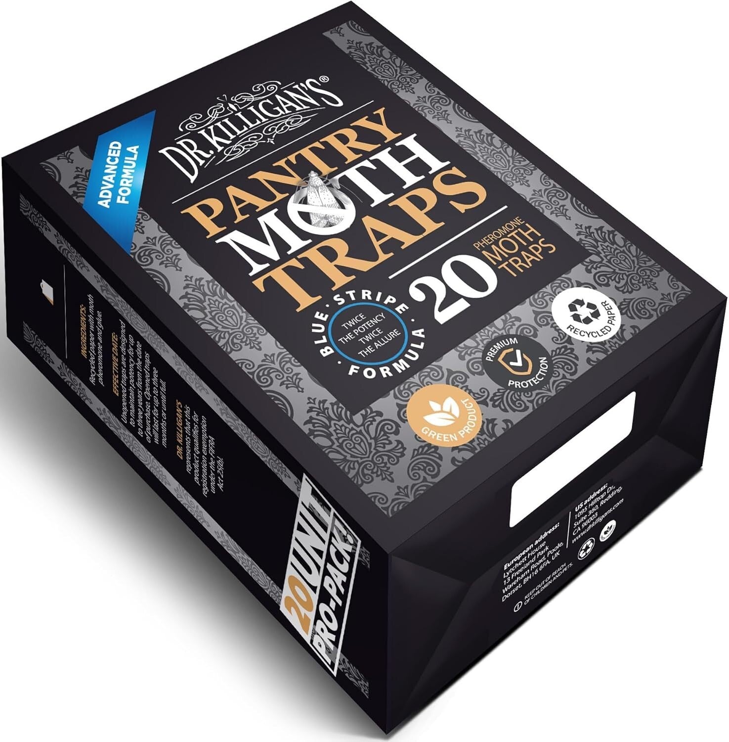 20 Pack Double Potent Pheromone Pantry Moth Traps - Industrial Design & Easy Use