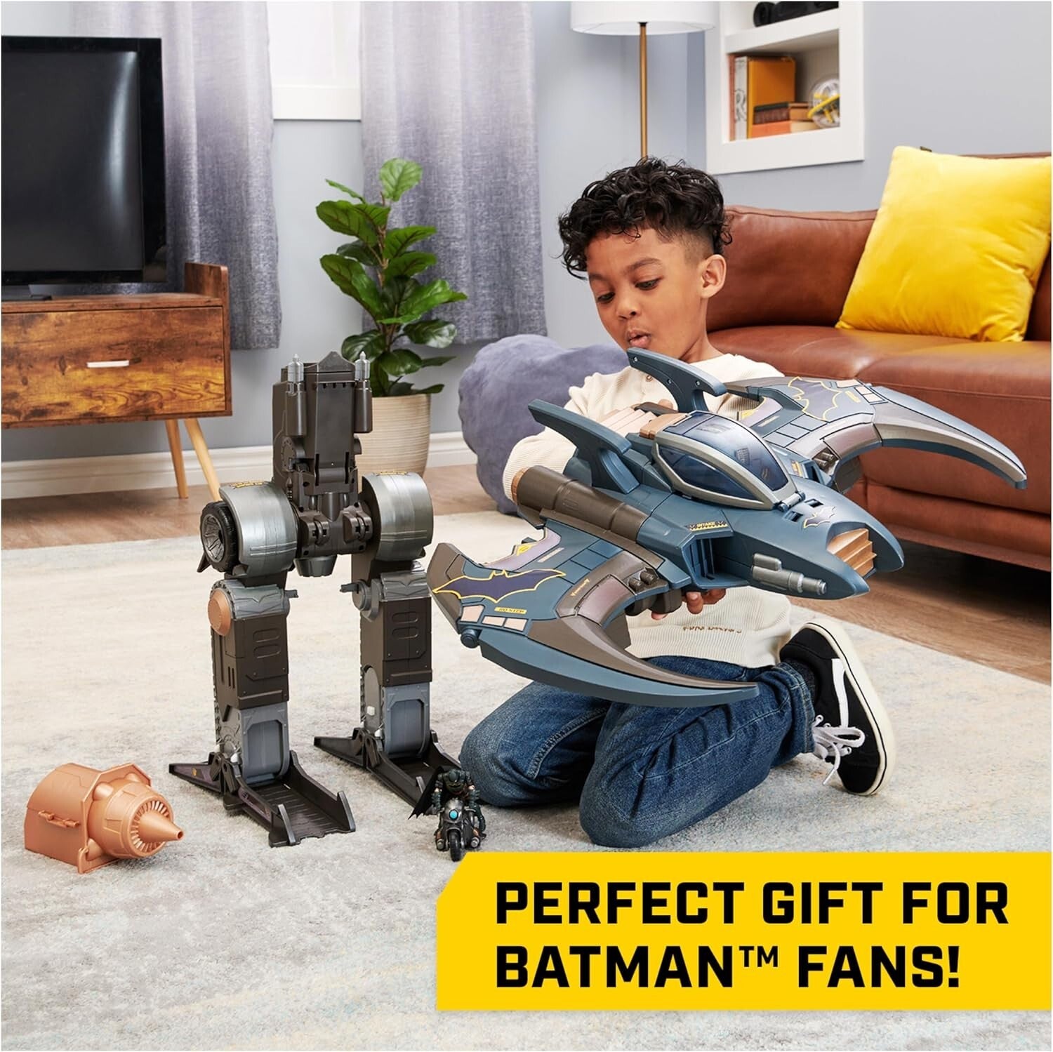 Epic 4-in-1 Gotham City Guardian Playset: Transforming Mech Batman with Lights
