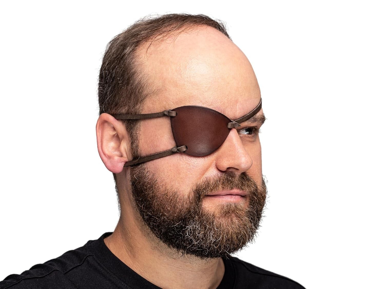 Adjustable Black Leather Eye Patch - Stylish Punished Snake Cosplay Accessory