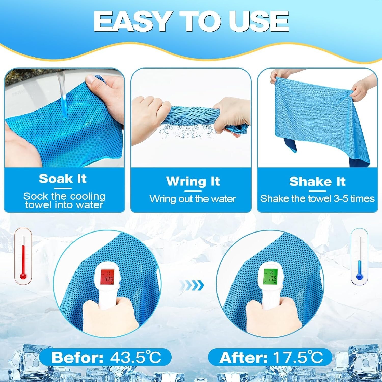 Quick-Dry Microfiber Cooling Towels Bulk - 200 Pack for Sports and Fitness