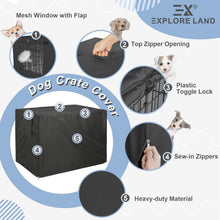 Load image into Gallery viewer, Universal Fit 42-Inch Dog Crate Cover - Durable Polyester &amp; Ventilated Design