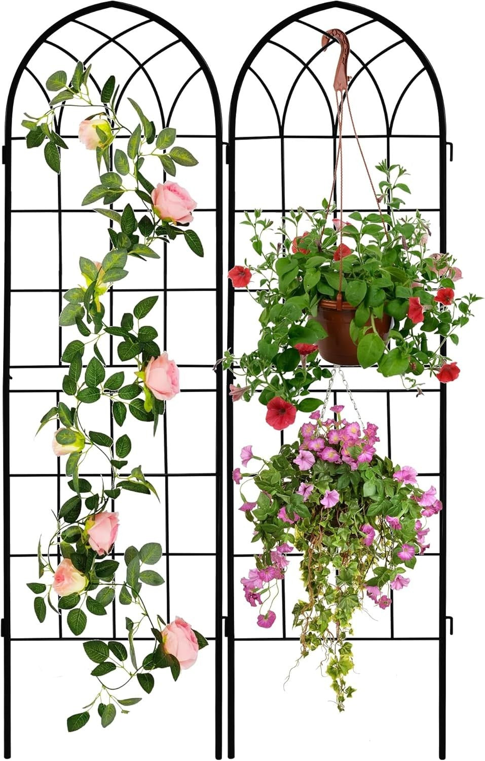 Elegant Rust-Proof Iron Arch - 71x20in Trellis for Outdoor Climbing Plants
