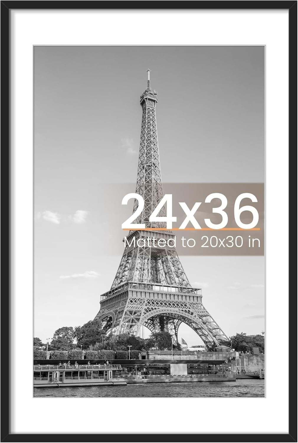 Classic Black Poster Frame 24x36 - Protect and Showcase Your Photos Stylishly