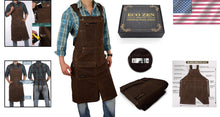 Load image into Gallery viewer, Extra Long Fully Adjustable Waxed Canvas Shop Apron with 6 Pockets for Comfort