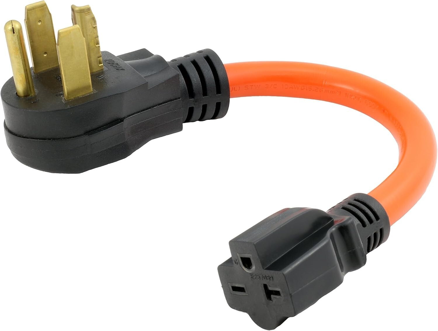 5-Year Warranty NEMA 30A Dryer Adapter - 250V 4-Prong to T-blade Connector