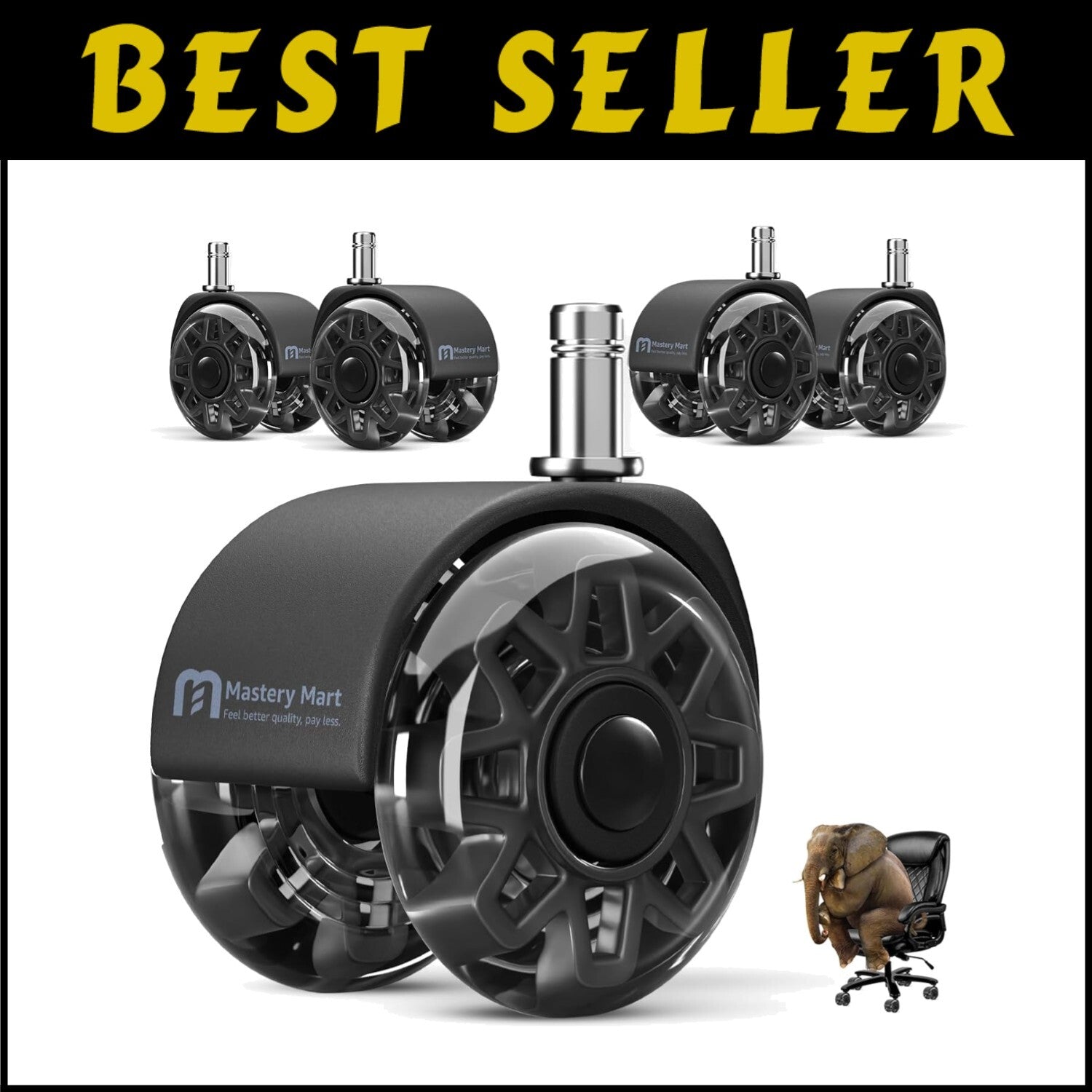 Durable 2.5-Inch Caster Wheels for Office Chairs – Straightforward Install