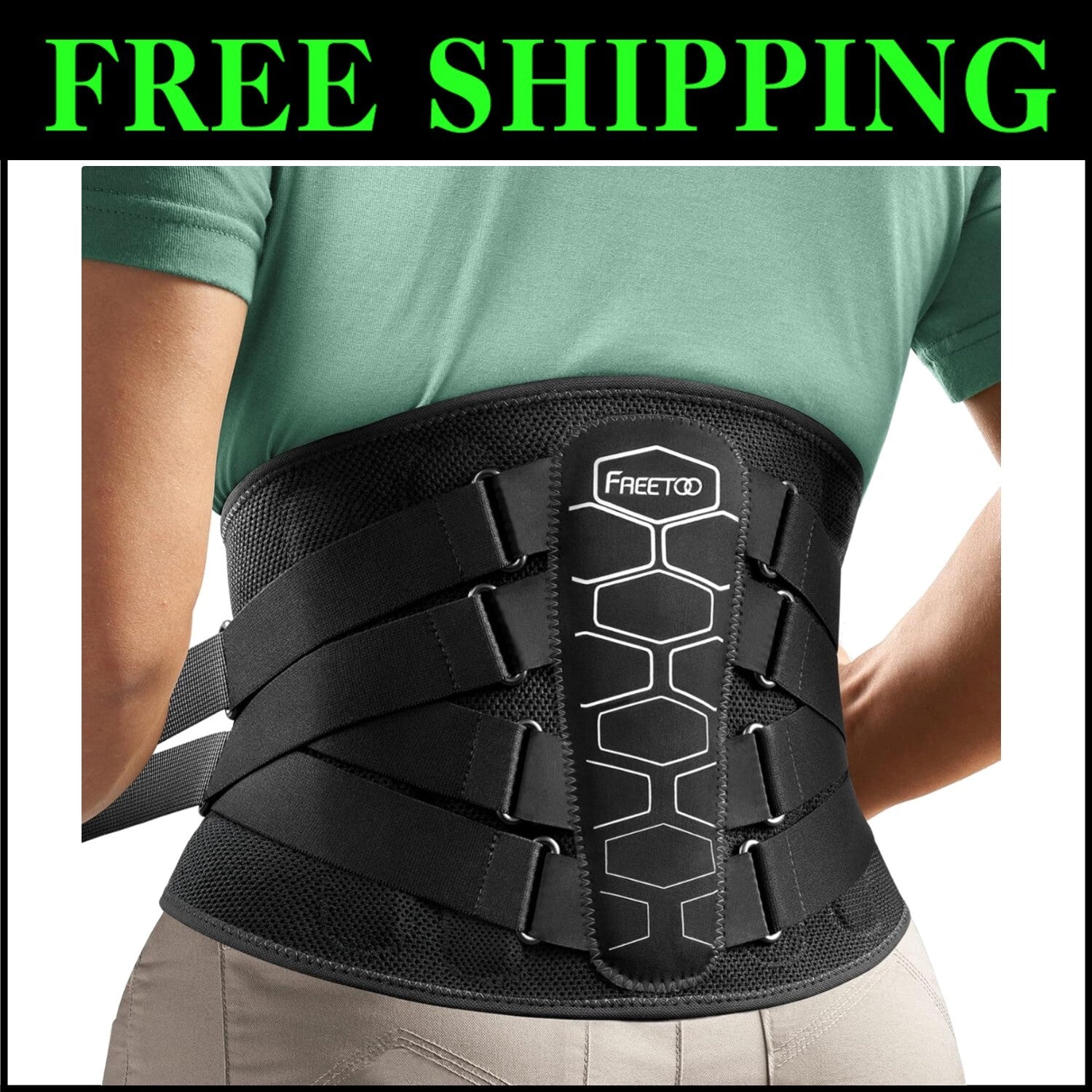 Ergonomic Pulley System Back Brace for Instant Lumbar Pain Relief - Size M