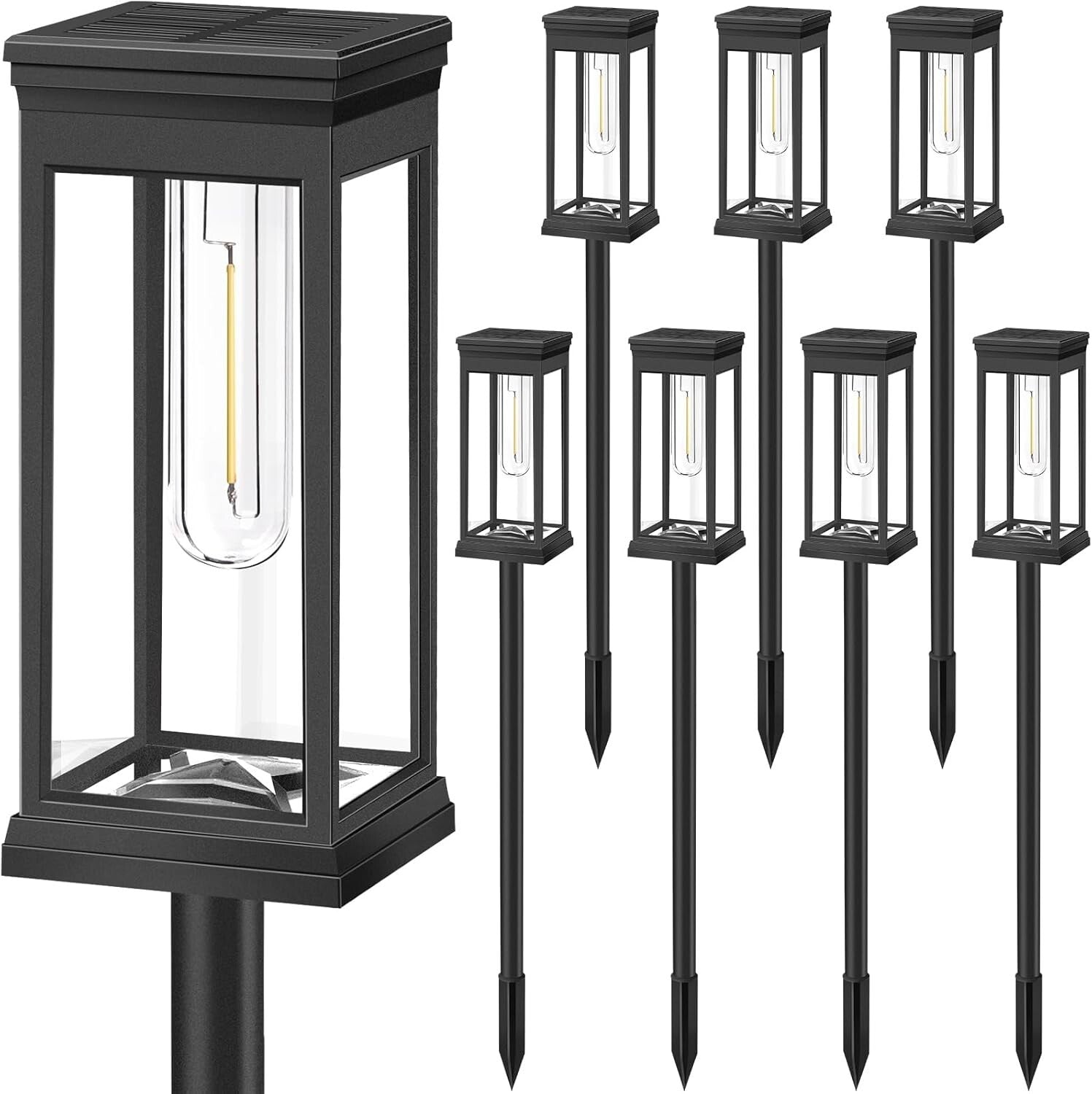 Bright & Stylish Solar Pathway Lighting - 8 Durable Solar-Powered Lights