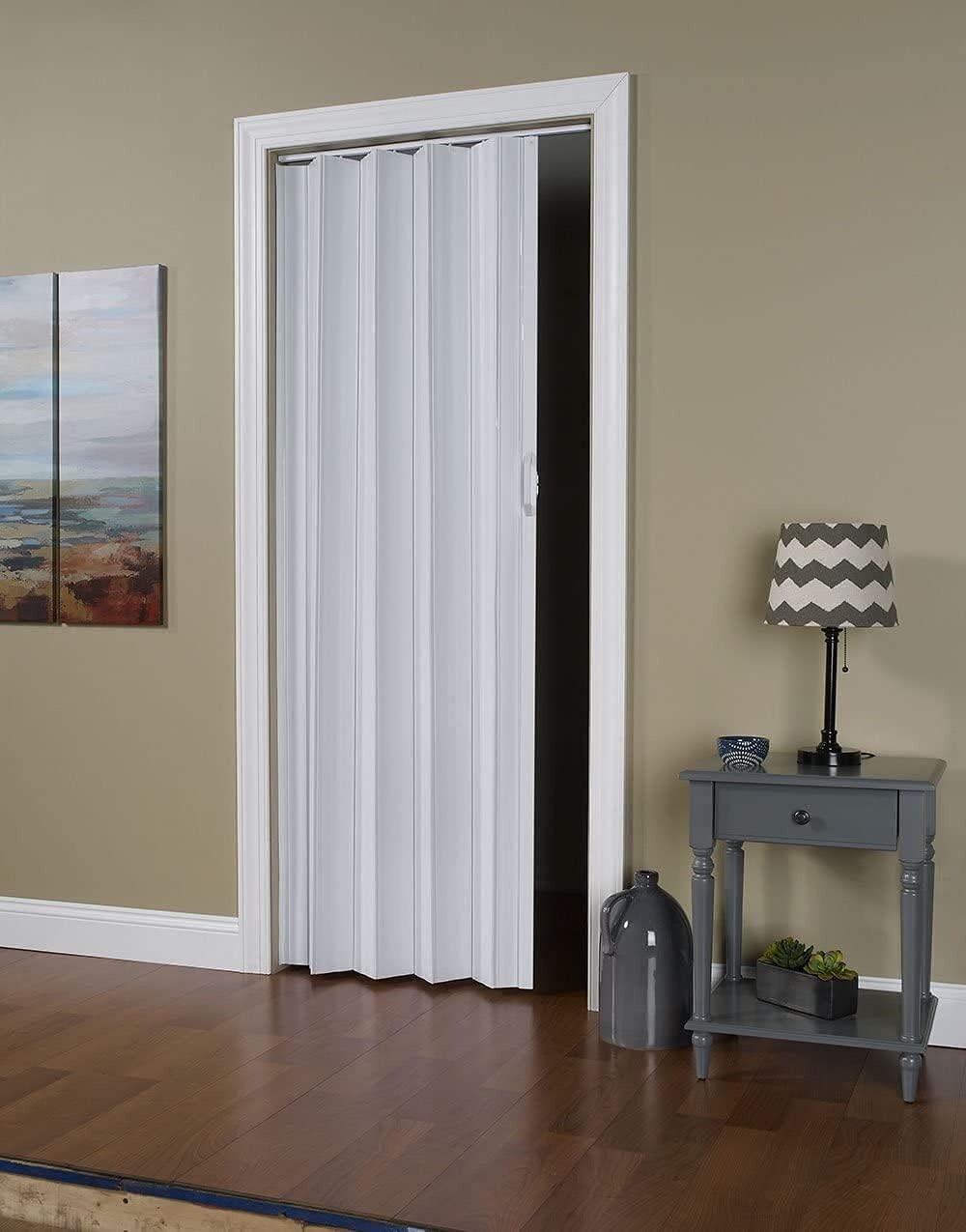 Elegant White Accordion Folding Door - Easy Installation & Space-Saving Design