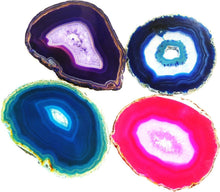 Load image into Gallery viewer, Colorful Agate Coaster Set (4) with Non-Slip Bumpers for Stylish Interiors