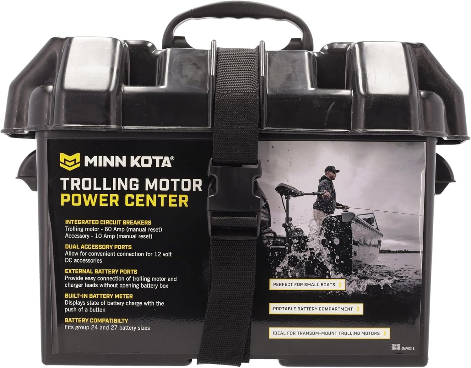 Efficient Trolling Motor Battery Center, Resettable Circuit Breakers & Terminals