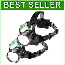 Load image into Gallery viewer, 2PCS LED Headlamp with 90° Adjustable Beam, Waterproof and Long Battery Life