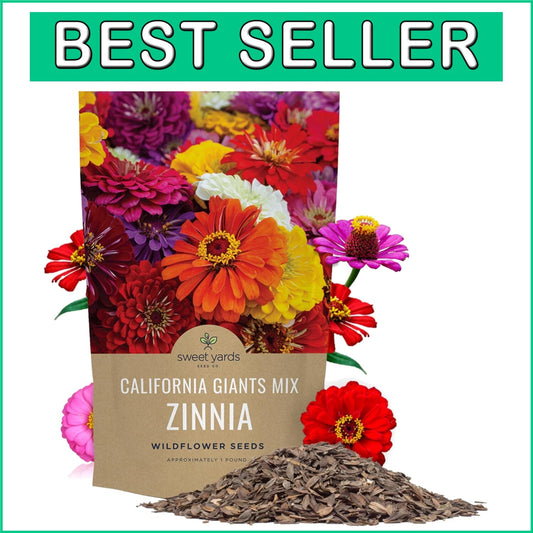 California Giants Zinnia Seeds - 1 LB, Over 48K Seeds for Colorful Gardens
