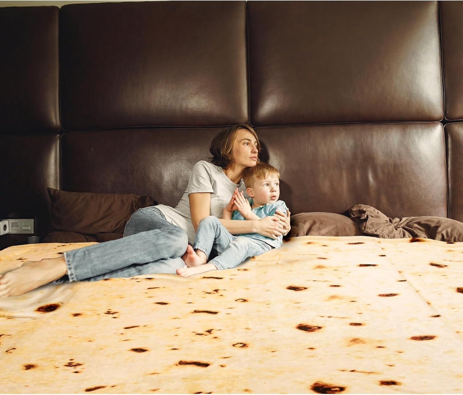 Double-Sided Burrito Tortilla Blanket - 120” Giant Cozy Decor for All Seasons