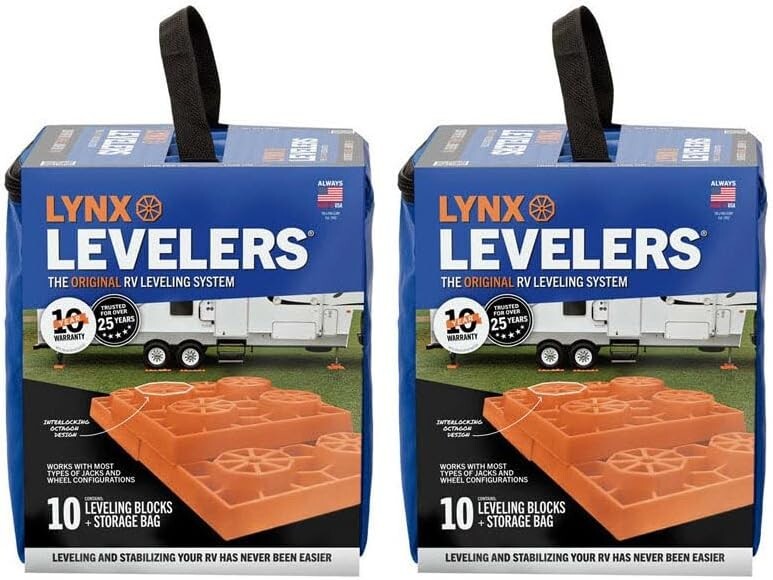 20 Lynx Levelers - Modular Leveling Kit for RVs & Trailers - Includes Carry Bags
