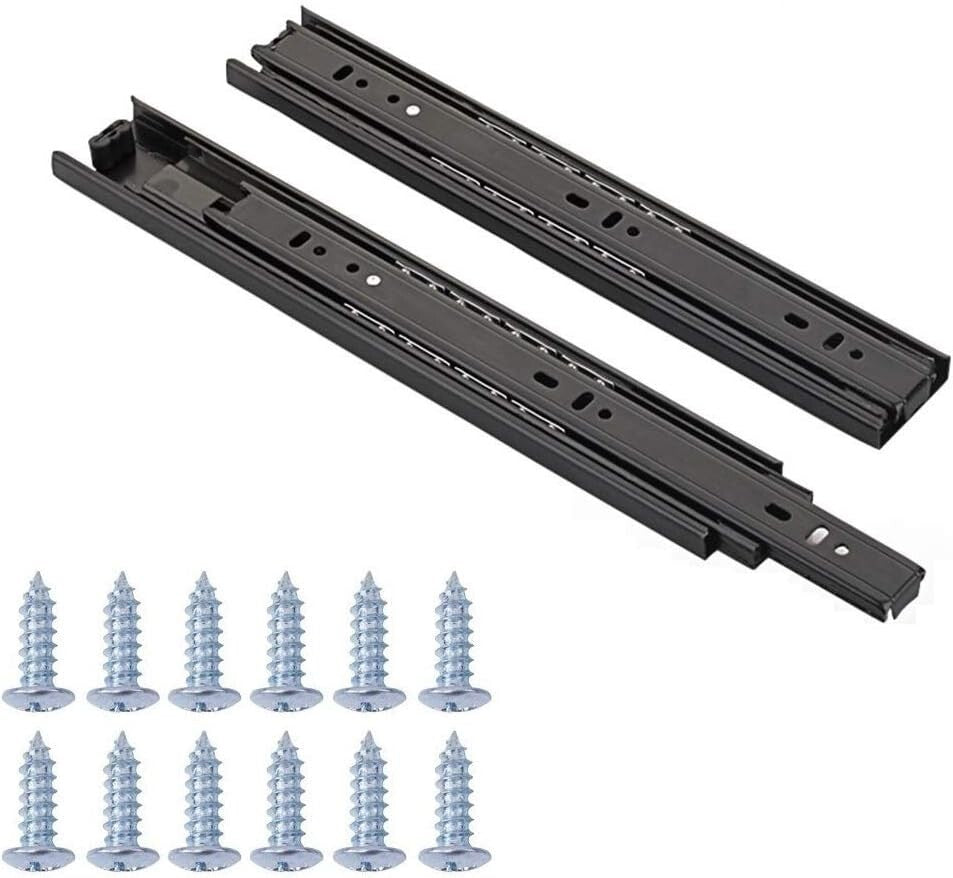 4-Pair Full Extension Ball Bearing Drawer Slides - 16 Inch, 100 lbs Capacity