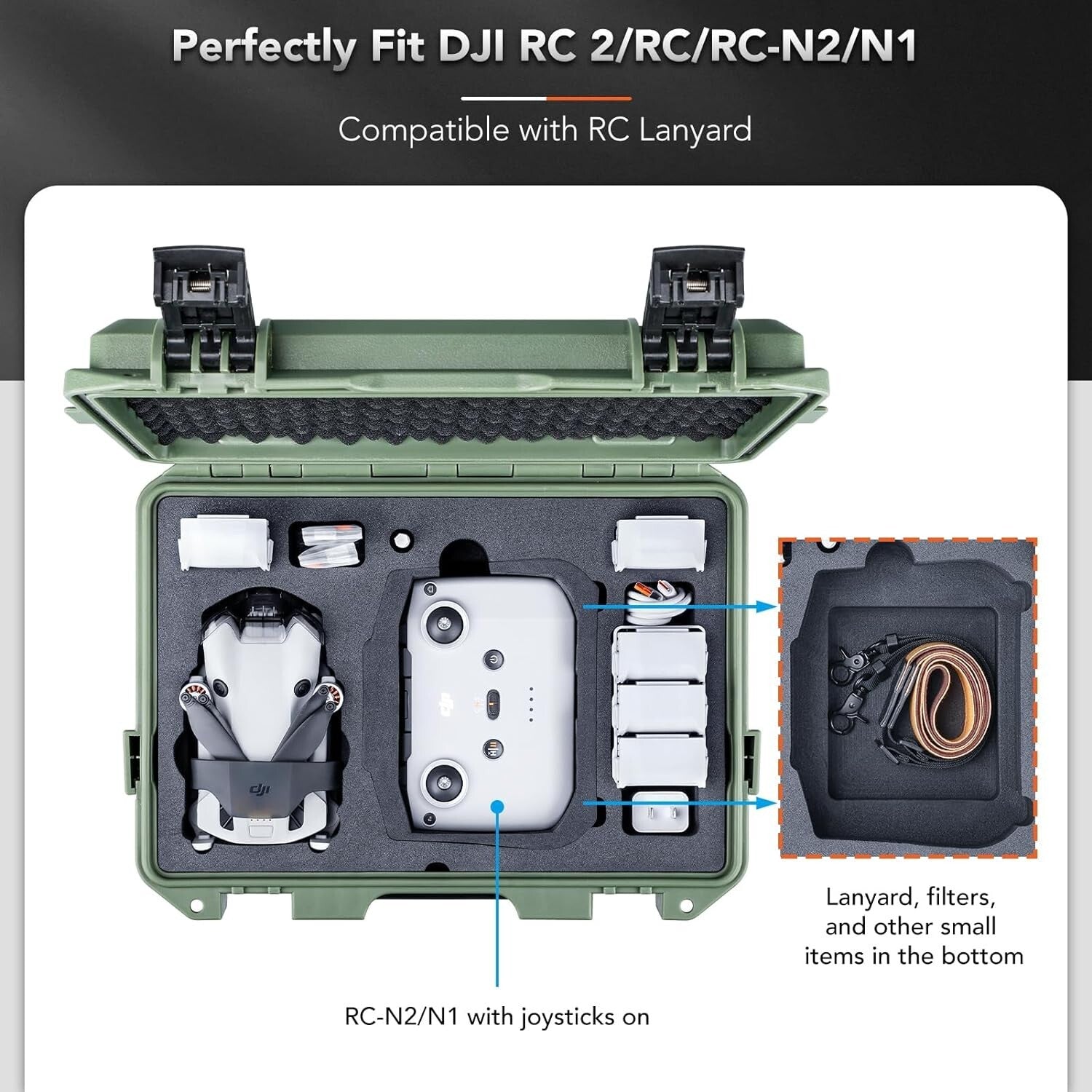 All-in-One Waterproof Case for DJI Mini 4 Pro with Shoulder Strap & Organizers