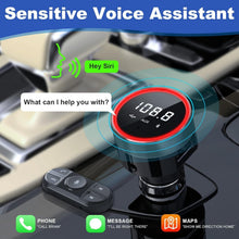 Load image into Gallery viewer, Bluetooth Car Adapter with Remote &amp; Dual USB Charger - Hands-Free FM Transmitter