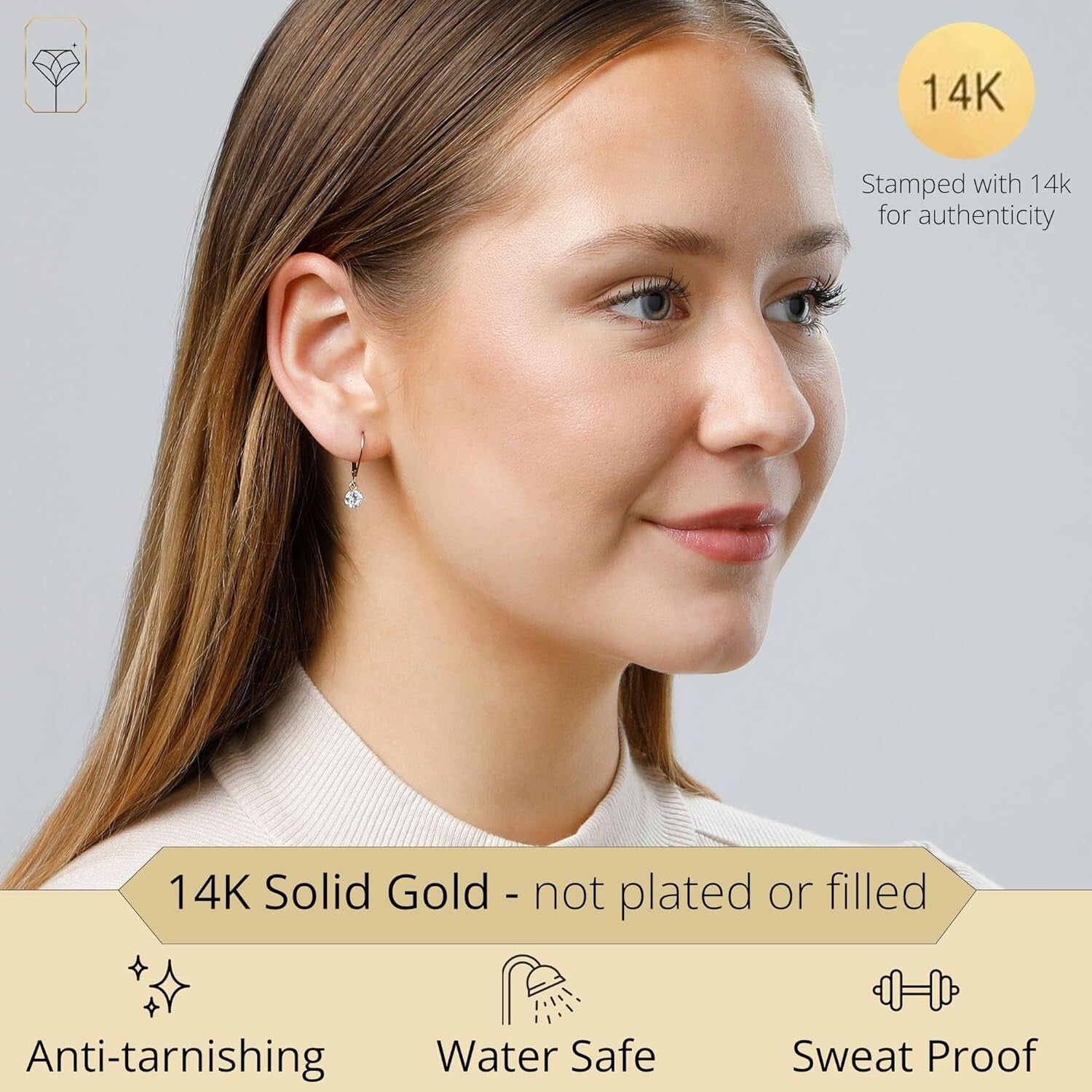 Stunning 1 CT.TW Cubic Zirconia Dangle Earrings in 14k Gold - Lifetime Guarantee