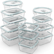 Load image into Gallery viewer, Versatile 24-Piece Glass Food Containers - Airtight, Dishwasher &amp; Microwave Safe