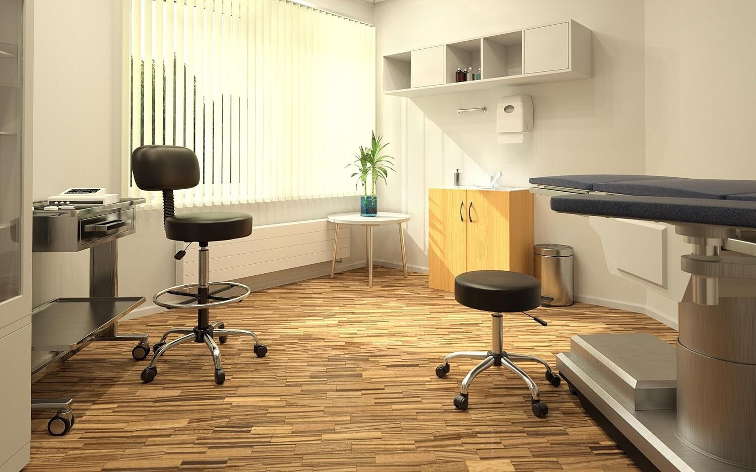 Comfort-Driven Medical Drafting Stool - Adjustable Height & Durable Vinyl Design