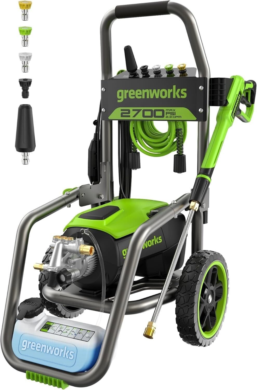 Electric Pressure Washer 2700 PSI, 2.3 GPM - Easy Start with Multiple Nozzles