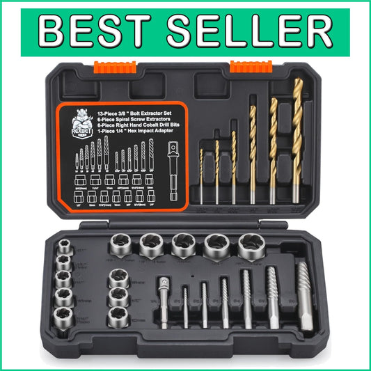 Premium 26-Piece High-Speed Steel Extractor Set with Impact Adapter & Case